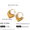 Women’s 18K Gold Plated Stainless Steel Heart Chain Earrings With Geometric Style And Vacuum Electroplated Finish