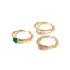 Women's 18K Gold Vacuum Plated Stainless Steel Adjustable Geometric Ring With Zircon Inlay Simple Fashion Jewelry