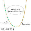 Women's 18K Gold Vacuum Plated Stainless Steel Ball Bead Necklace With Geometric Design And Regular Chain