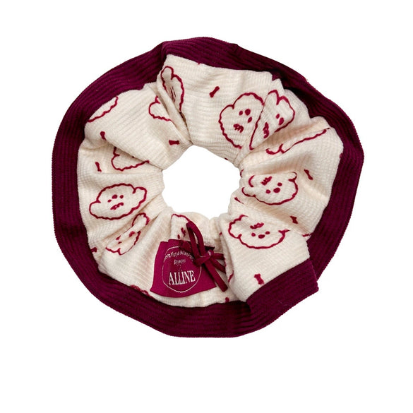 Women's Knitted Cartoon Printed Academy Style Hair Tie Headwear