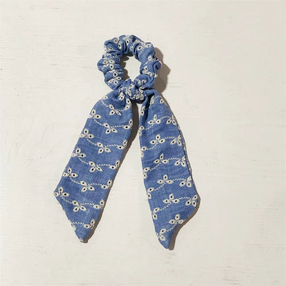 Women's Knitted Fabric Sweet Style Bow Ponytail Ribbon Hair Band With Seiko Design