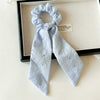 Women's Knitted Fabric Sweet Style Bow Ponytail Ribbon Hair Band With Seiko Design