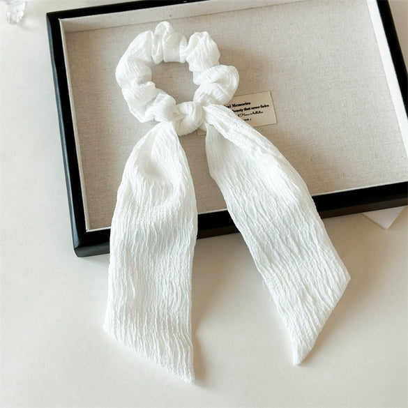Women's Knitted Fabric Sweet Style Bow Ponytail Ribbon Hair Band With Seiko Design