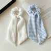 Women's Knitted Fabric Sweet Style Bow Ponytail Ribbon Hair Band With Seiko Design