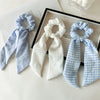 Women's Knitted Fabric Sweet Style Bow Ponytail Ribbon Hair Band With Seiko Design