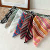 Women's Knitted Hollow Geometric Striped Color Matching Pleated Triangle Scarf Headwear
