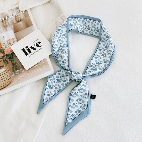 Women's Korean Style Polyester Silk Feel Narrow Long Scarf Ribbon Streamer Bag Decoration For Spring And Fall
