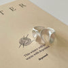 Women's Kstyle Niche Simple Stylish Asymmetrical Rotating Specialshaped S925 Sterling Silver Ring