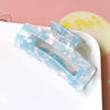 Women's Large Engraved Acrylic Hair Claw Clip Square Top Ponytail Holder Elegant Hair Accessory