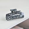Women's Large Engraved Acrylic Hair Claw Clip Square Top Ponytail Holder Elegant Hair Accessory