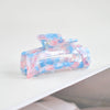Women's Large Engraved Acrylic Hair Claw Clip Square Top Ponytail Holder Elegant Hair Accessory