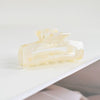 Women's Large Engraved Acrylic Hair Claw Clip Square Top Ponytail Holder Elegant Hair Accessory