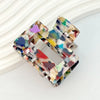 Women's Large Engraved Acrylic Hair Claw Clip Square Top Ponytail Holder Elegant Hair Accessory