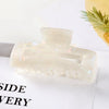 Women's Large Engraved Acrylic Hair Claw Clip Square Top Ponytail Holder Elegant Hair Accessory
