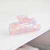 Women's Large Engraved Acrylic Hair Claw Clip Square Top Ponytail Holder Elegant Hair Accessory
