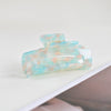 Women's Large Engraved Acrylic Hair Claw Clip Square Top Ponytail Holder Elegant Hair Accessory