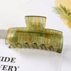Women's Large Engraved Acrylic Hair Claw Clip Square Top Ponytail Holder Elegant Hair Accessory