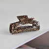 Women's Large Engraved Acrylic Hair Claw Clip Square Top Ponytail Holder Elegant Hair Accessory