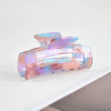 Women's Large Engraved Acrylic Hair Claw Clip Square Top Ponytail Holder Elegant Hair Accessory