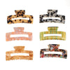 Women's Large Engraved Acrylic Hair Claw Clip Square Top Ponytail Holder Elegant Hair Accessory