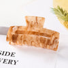 Women's Large Engraved Acrylic Hair Claw Clip Square Top Ponytail Holder Elegant Hair Accessory