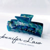 Women's Large Engraved Acrylic Hair Claw Clip Square Top Ponytail Holder Elegant Hair Accessory