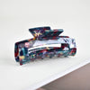 Women's Large Engraved Acrylic Hair Claw Clip Square Top Ponytail Holder Elegant Hair Accessory