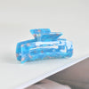 Women's Large Engraved Acrylic Hair Claw Clip Square Top Ponytail Holder Elegant Hair Accessory