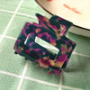 Women's Large Engraved Acrylic Hair Claw Clip Square Top Ponytail Holder Elegant Hair Accessory