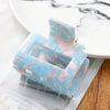 Women's Large Engraved Acrylic Hair Claw Clip Square Top Ponytail Holder Elegant Hair Accessory