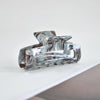 Women's Large Engraved Acrylic Hair Claw Clip Square Top Ponytail Holder Elegant Hair Accessory