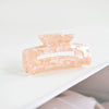 Women's Large Engraved Acrylic Hair Claw Clip Square Top Ponytail Holder Elegant Hair Accessory