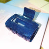 Women's Large Engraved Acrylic Hair Claw Clip Square Top Ponytail Holder Elegant Hair Accessory