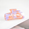 Women's Large Engraved Acrylic Hair Claw Clip Square Top Ponytail Holder Elegant Hair Accessory
