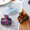 Women's Large Engraved Acrylic Hair Claw Clip Square Top Ponytail Holder Elegant Hair Accessory