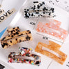 Women's Large Engraved Acrylic Hair Claw Clip Square Top Ponytail Holder Elegant Hair Accessory