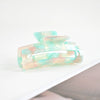Women's Large Engraved Acrylic Hair Claw Clip Square Top Ponytail Holder Elegant Hair Accessory
