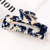 Women's Large Engraved Acrylic Hair Claw Clip Square Top Ponytail Holder Elegant Hair Accessory