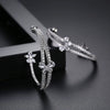 Women's Large Flower Statement Earrings With Zircon Crystal Copper Electroplated Geometric Jewelry