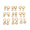 Women's Large Geometric Zircon Stainless Steel Stud Earrings With Plated Finish And Sophisticated Sparkling Style