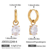 Women's Large Geometric Zircon Stainless Steel Stud Earrings With Plated Finish And Sophisticated Sparkling Style