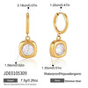 Women's Large Geometric Zircon Stainless Steel Stud Earrings With Plated Finish And Sophisticated Sparkling Style