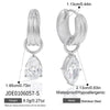 Women's Large Geometric Zircon Stainless Steel Stud Earrings With Plated Finish And Sophisticated Sparkling Style