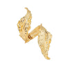 Women’s Large Leaf Open Cuff Bracelet In Electroplated Zinc Alloy With Spiral Wrap Design And Minimalist Statement Style