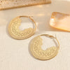 Women's Large Round Cshaped Cutout Earrings Electroplated Iron Geometric Jewelry With Retro Bohemian Style