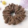 Women's Large Solid Color Satin Rabbit Ear Hair Scrunchie Handmade Cloth Hair Tie Fashion Hair Accessory