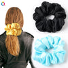 Women's Large Solid Color Satin Rabbit Ear Hair Scrunchie Handmade Cloth Hair Tie Fashion Hair Accessory