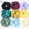 Women's Large Solid Color Satin Rabbit Ear Hair Scrunchie Handmade Cloth Hair Tie Fashion Hair Accessory