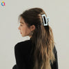 Women's Large Square Cutout Hair Claw Clip Handmade Natural Ponytail Holder Shark Clip For Everyday Styling