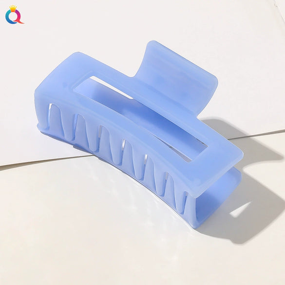 Women's Large Square Cutout Hair Claw Clip Handmade Natural Ponytail Holder Shark Clip For Everyday Styling